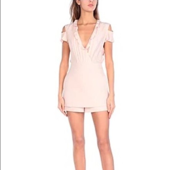 Maje rose pink combo mini dress ruffle romper - Picture 4 of 6